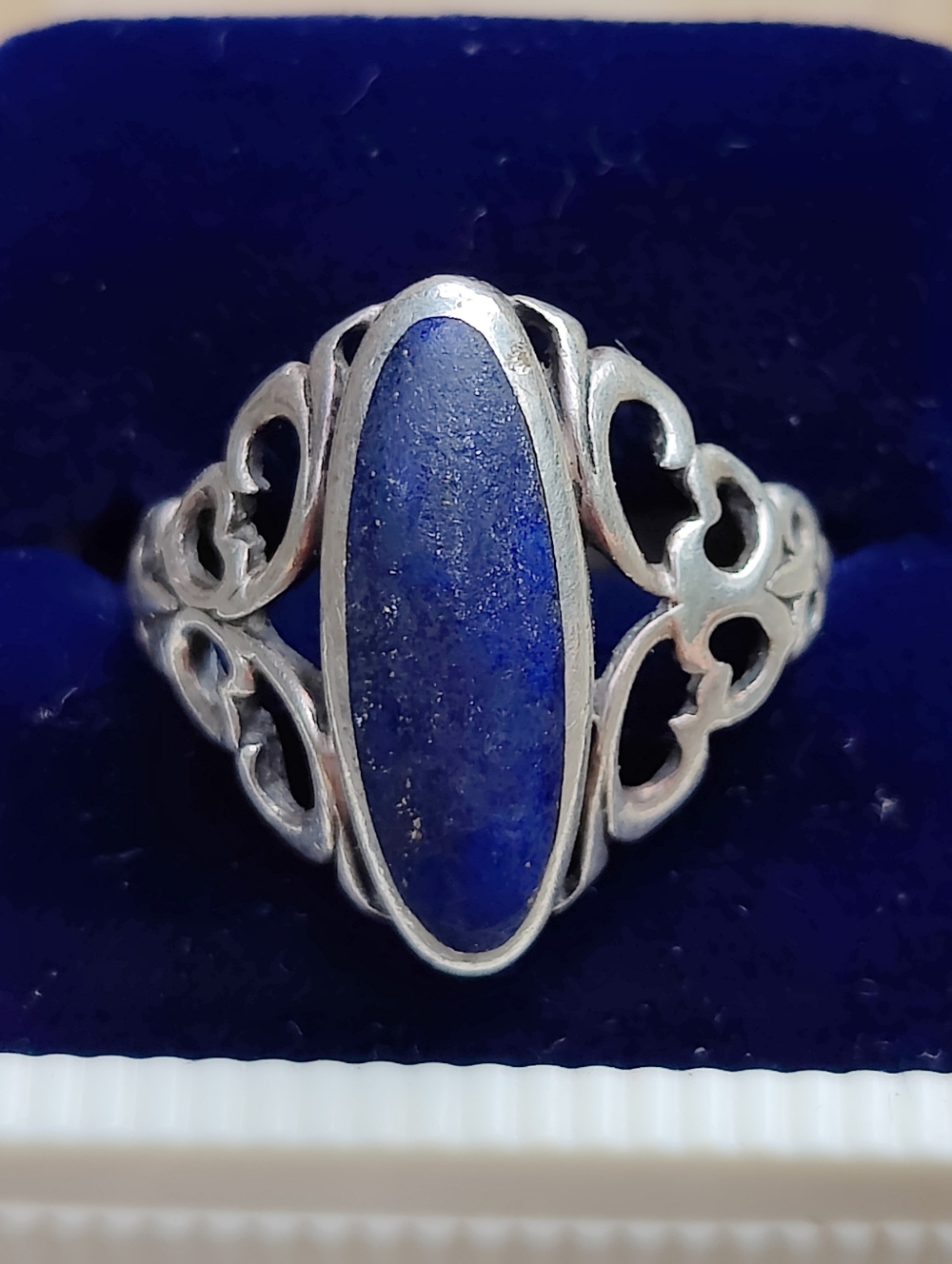 Vintage Sterling Kabana Lapis Lazuli Ring - Picture 2 of 7